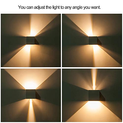 Festnight AC85-265V 12W wit LED wandlamp van aluminium IP65 waterdicht openingshoek voor slaapkamer, woonkamer… - Afbeelding 6