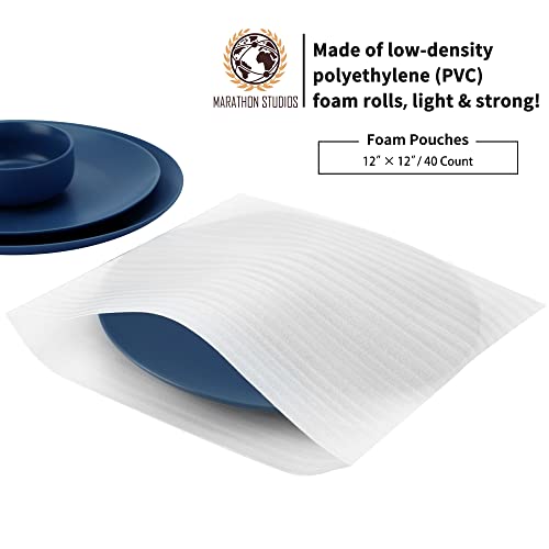 80 Pack Foam Pouches, 2 Sizes 12"×12" & 7.5"×12" Packing Foam Wrap