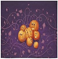 Halloween Pumpkins Custom Beach Hotel Travel Washcloth Hand Towel Warmer Soft and Comfortable 80% Polyester 20% Cotton, (13" x 13")