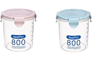 Locking Clear Reusable Plastic Kitchen Food Storage Containers Jars Canister with Clip Top Size 800ml and Fashion with Nice