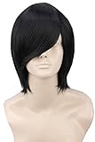 Women or Men Wigs Short Black Straight Cosplay Halloween Costumes Wig With Bangs Bob Wig