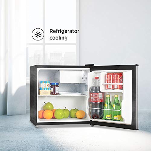 Midea WHS65LB1 Compact Single Reversible Door Refrigerator, 1.6 Cubic Feet(0.045 Cubic Meter