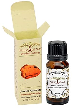 ALL NATURALS Amber Absolute Essential Oil 100% Pure for Aroma therapy & Musky Natural Perfumes(10ml)