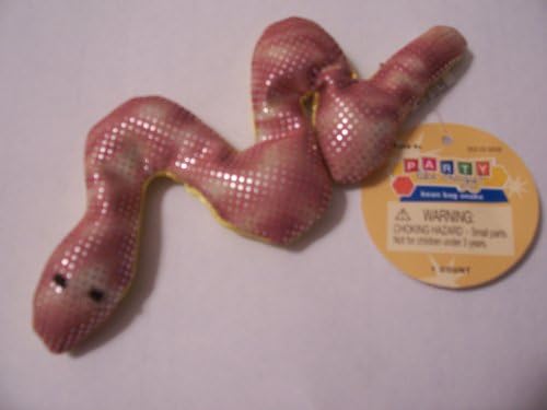 Bean Bag Stuffed Reptile ~ Snake (6.25" x 2.5" x 0.5"; Sandy Red and Tan with Silver Highlights)