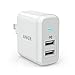 Anker 2-Port 24W USB Wall Charger PowerPort 2 with PowerIQ for iPhone X/ 8/ 7 / 6s / Plus, iPad Air 2 / mini 3, Galaxy S Series, Note Series, LG, Nexus, HTC and More