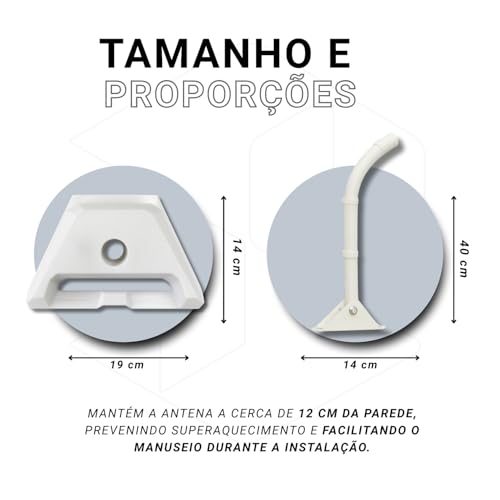 Suporte Parede Antena Starlink Geração 3 Reforçado – Instalação Externa em Laje, Parede ou Telhado – Alta Resistência