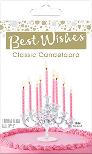 Signature Brands Best Wishes Premium By Cake Mate Cake Topper-Candelabra