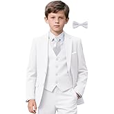 Boys Suit for Kids 6 Pieces Formal Dresswear Set Teen Boys Tuxedo Suits for Wedding Graduation