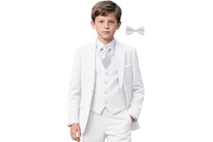 SISAVE Boys Suit for Kids 6 Pieces Formal Dresswear Set Teen Boys Tuxedo Suits for Wedding Graduation
