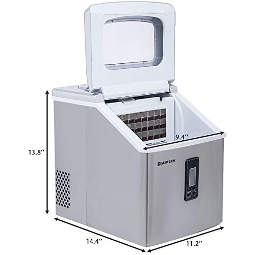 Sentern Portable Countertop Clear Ice Maker Stainless Steel Ice Making