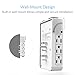 BESTEK 6-Outlet Wall-Mount Surge Protector Power Strip with 5.2A 4 USB Charging Station and Phone Charging Dock,Dorm Room Accessories