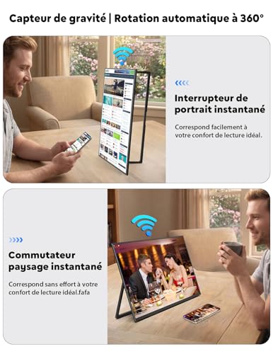 MAGICRAVEN sans Fil Ecran Portable, Wireless Moniteur Portable 16" (23.8-Black-1)