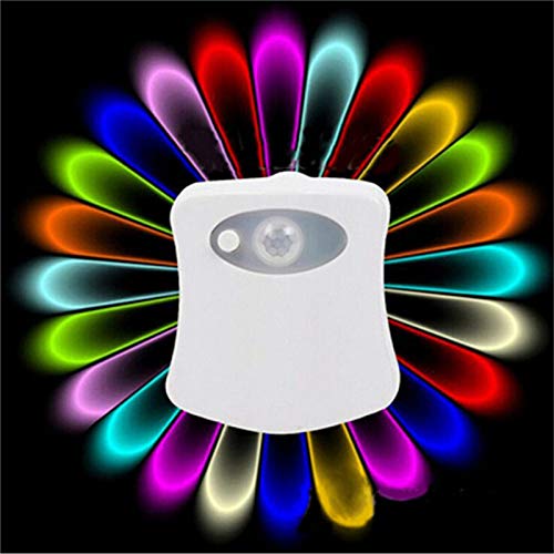 Photo 1 of BSASHF 1 Pack Color Changing Toliet Night Light Motion Sensor Led Toilet Motion Activated Led Light Washroom Light UV Slap Activated Butt Lamp Smart Light Commode Night Lamp(8 1)