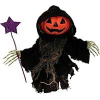 Haunted Hill Farm 13-in. Delightful Walking Pumpkin Reaper Decoration | Halloween Haunted House Props | Musical | Battery-Operated | HHMNPUMP-2FSA Haunted Hill Farm 13-in. Delightful Walking Pumpkin Reaper Decoration | Halloween Haunted House Props | Musical | Battery-Operated | HHMNPUMP-2FSA
