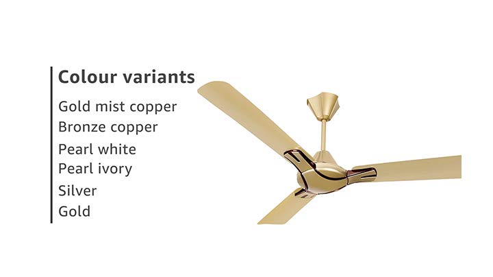 Havells Nicola 1200mm High Performance at Low Voltage (HPLV) Ceiling Fan (Gold Mist Copper) 3 Havells Nicola 1200mm High Performance at Low Voltage (HPLV) Ceiling Fan (Gold Mist Copper) - Image 3