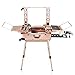 Ovonni LED Makeup Train Case, Lighted Rolling Travel Portable Cosmetic Organizer Box with Mirror & 4 Detachable Wheels, Professional Artist Trolley Studio Free Standing Workstation, Rose Gold