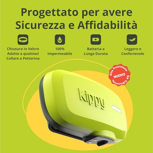 Kippy DOG | GPS for Dogs - Waterproof Dog Tracker with GPS for Collars - Activity Tracker and Health of Your Dog, with Virtual Fence and Notifications - Green