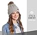 Brook + Bay Pom Pom Beanie Winter Hat for Women - Faux Fur Pompom Warm & Soft, Thick Cable Knit Hats - Cold Weather Cute Knitted Cap