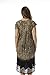 Riviera Sun Rayon Crepe Batik Marble Short Sleeve Umbrella Dress 21835-GRY-3X