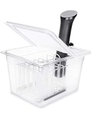 EVERIE Sous Vide Container 12 Qt with Collapsible Hinged Lid and Rack, Compatible with Anova Nano and AN500-US00 and Instant Pot, SET-12-NANO-PP