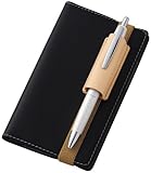 Image de Pilot leather pen with feed notebook band A6 size black notebook