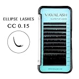 Ellipse Eyelash Extensions 0.15mm CC Curl 8-15mm MixedFlat Eyelash Extension supplies Light Lashes Matte Individual Eyelashes Salon Use Black Mink False Lashes Mink Lashes Extensions(CC-0.15-MIXED)