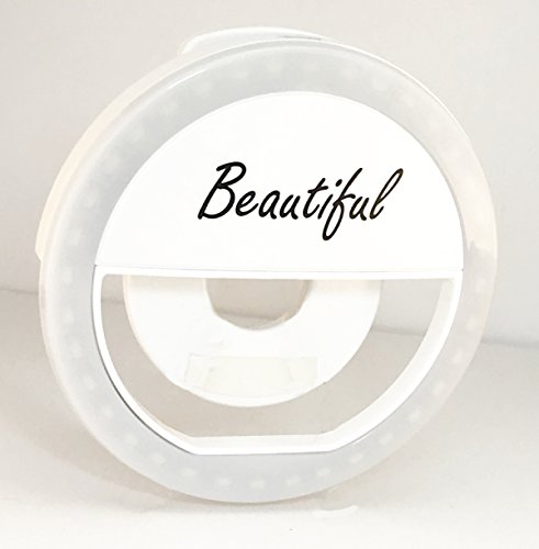 Selfie Ring Light, 36 LED, 3 brightness settings for the perfect selfie, Cell phone/tablet/laptop compatable (White)