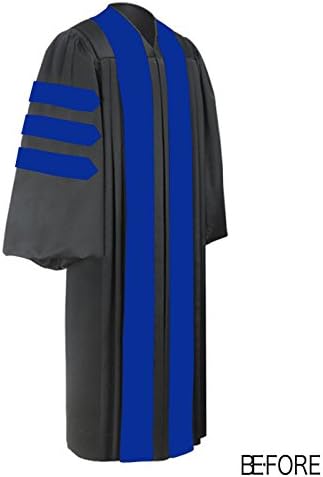 Classic Doctoral Gown with PhD Blue Velvet Trim (54 (5โ9โ- 5โ11โ))