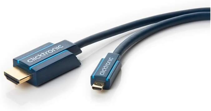 Clicktronic 70326 Casual Micro-HDMI Adapter Cable with Ethernet, 1m Length, Ral, 1.00 m