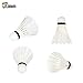 JBM Feather Badminton Shuttlecocks Birdies (12 PCS) White Badminton Ball Shuttle Goose Feathers Sandwick Cork Head Perfect Bounce & Balance for Game Training Practice Outdoor & Indoor Activities