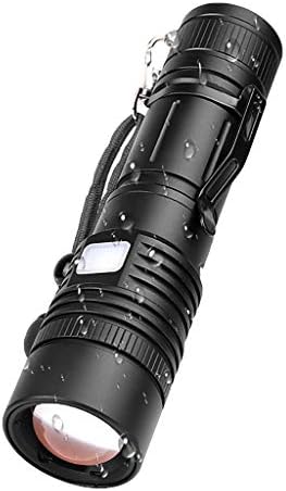 Flashlight 200(M) Powerful P50 Led Mini Handheld Light Telescopic Zoom Usb Rechargeable Bike Headlight For Camping,Night Riding,Fishing By Bosji (Black)