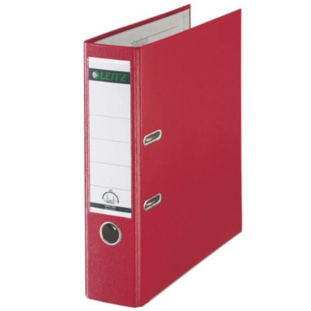 Leitz Lever Arch File Plastic 80mm Spine A4 Red Ref 1010-25 [Pack of 10]