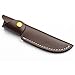 tong gu Genuine Leather Straight Knife Sheath Pouch with Belt Clip Vintage Dark Brown