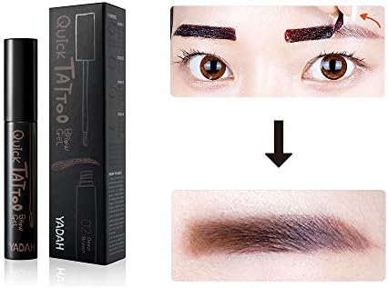 YADAH Quick Tattoo Eye Brow Gel (02 Deep Brown) - Waterproof Long Lasting Eyebrow Makeup Peel Off