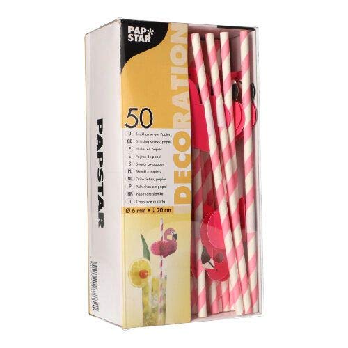 Papstar Trinkhalme, Papier Ø 6 mm, 20 cm pink "Flamingo" 87782 Papiertrinkhalme Papierstrohhalme rosa, 500 Stück – Bild 4