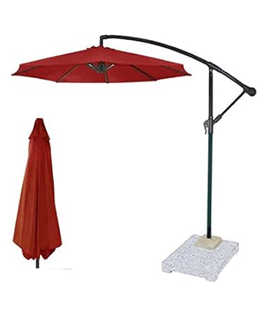 Virasat Luxury Side Pole Umbrella Garden Umbrella Outdoor Umbrella Patio Umbrella With Granite Base Color Red 9ft Diameter Amazon In Home Kitchen