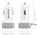 Inateck USB Car Charger, 33W USB Car Charger with 2 USB Port & Built in Apple Certified Lightning Cable & 4 Feet Micro USB Cable for iPhone, iPad, Samsung Galaxy - White