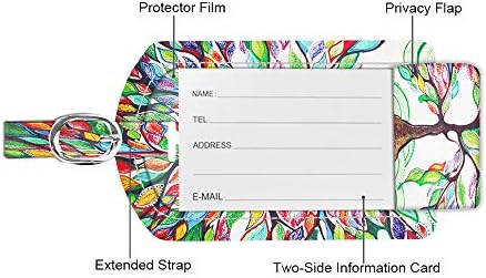 2 Pack Luggage Tags, Fintie PU Leather Name ID Labels with Privacy Cover for Travel Bag Suitcase (Love Tree) 4 2 Pack Luggage Tags, Fintie PU Leather Name ID Labels with Privacy Cover for Travel Bag Suitcase (Love Tree)