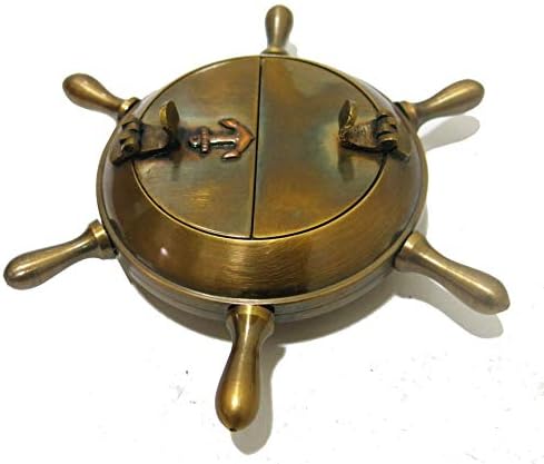 Ages Behind Brass Wheel Shaped Ashtray with Dia- 5.5''