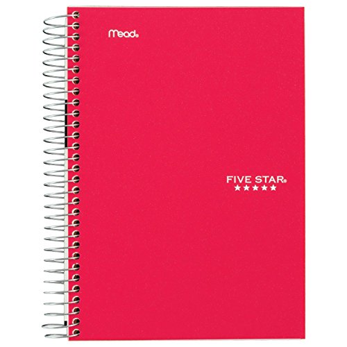 Five Star Spiral Notebook, 5 Subject, College Ruled Paper, 180 Sheets, Small, 9-1/2″ x 6″, Color Selected For You, 1 Count (06184)