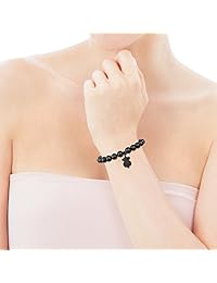 TOUS Jewelry Icon - Pulsera elástica con diseño de oso, color blanco y negro