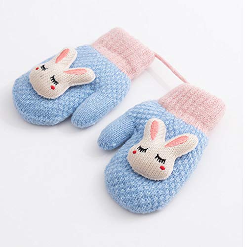 Toddler Baby Knitted Gloves Cute Winter Fleece Ski Mittens Xmas Gift for Kids