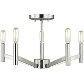 Sea Gull Lighting-7724305-962 Vector-5 Light Semi-Flush Mount, Finish Color: Brushed Nickel, Lamping Type: Incandescent