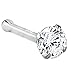 FreshTrends Cubic Zirconia Nose Stud | Nickel-Free 14K White Gold Nose Ring | 14K Gold Nose Studs in Size 1.5mm, 2mm, 3mm | White Gold Nose Stud with CZ 20 Gauge | Real Gold Nose Stud & Nose Bone