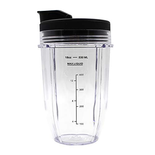 Joyparts Replacement Parts Cups with Lid, for Ninja Blender BL450 BL480 BL490 BL2012 NN101 (18oz)