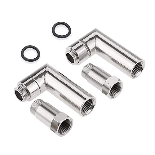 90 Degree Angled O2 Sensor Exhaust Extension Spacer Adapter + 2 Straight O2 Sensor Spacers M18 X 1.5 - Thumbnail 2