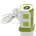 SAFEMORE Power Strip 8-AC Outlets and 4-Port USB Charging Ports with 6.5-Foot Cord(Green+White)