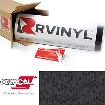 ORACAL 975 Honeycomb Black 070-H Wrapping Structure Cast Film Vehicle Car Wrap Vinyl Sheet Roll - (1ft x 5ft w/App Card)