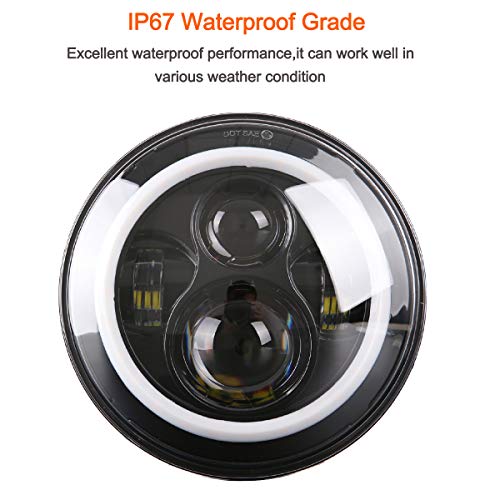 image for XPCTD 7 Inch LED Headlight DOT DRL Light Halo Bulb Kit for Street Glid