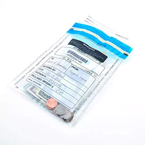 Clear Deposit Bags, Tamper-Evident Bags, Security Bank Pocket, 6 x 9 Inches (100) - Thumbnail 3